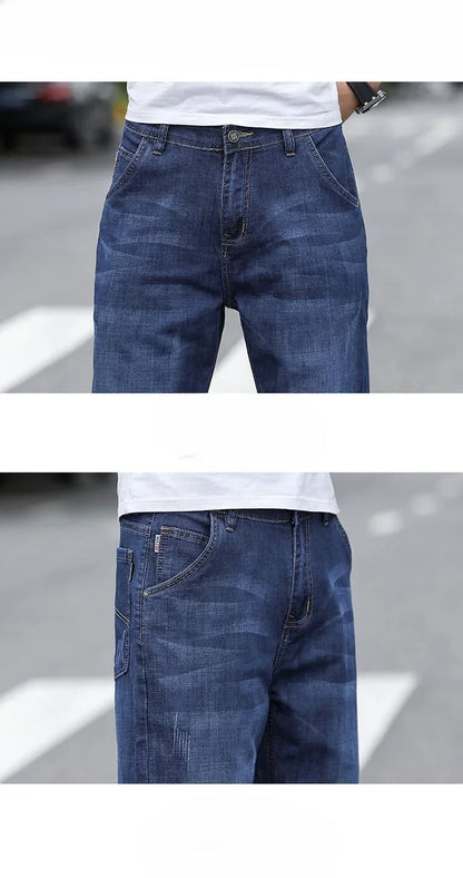 Jeans Men's Summer Straight Leg Loose Large Leg Autumn Thick Wear-resistant Men's Casual Pants Korean Trousers