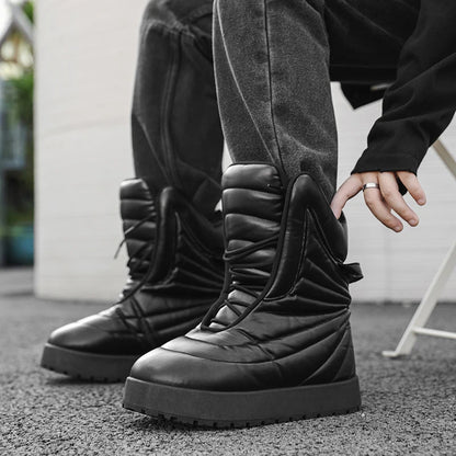 Men's high top sneakers for autumn and winter, thick, warm, versatile, trendy, bread shoes, casual sports shoes, snow boots