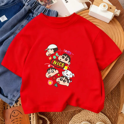 Summer Trendy Casual Tee Cute Cartoon Print tops
