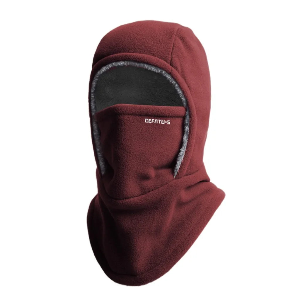 Warm Headgear Fleece Balaclava Cycling Cap Cold-proof Windproof Warm Hood and Hat Thicken Thermal Ski Windproof Cap Women Men