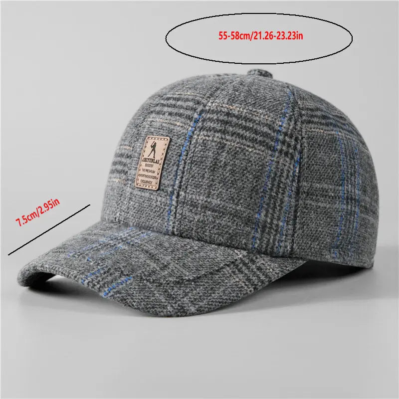 Warm Winter Baseball Cap with Ear Flaps for Men