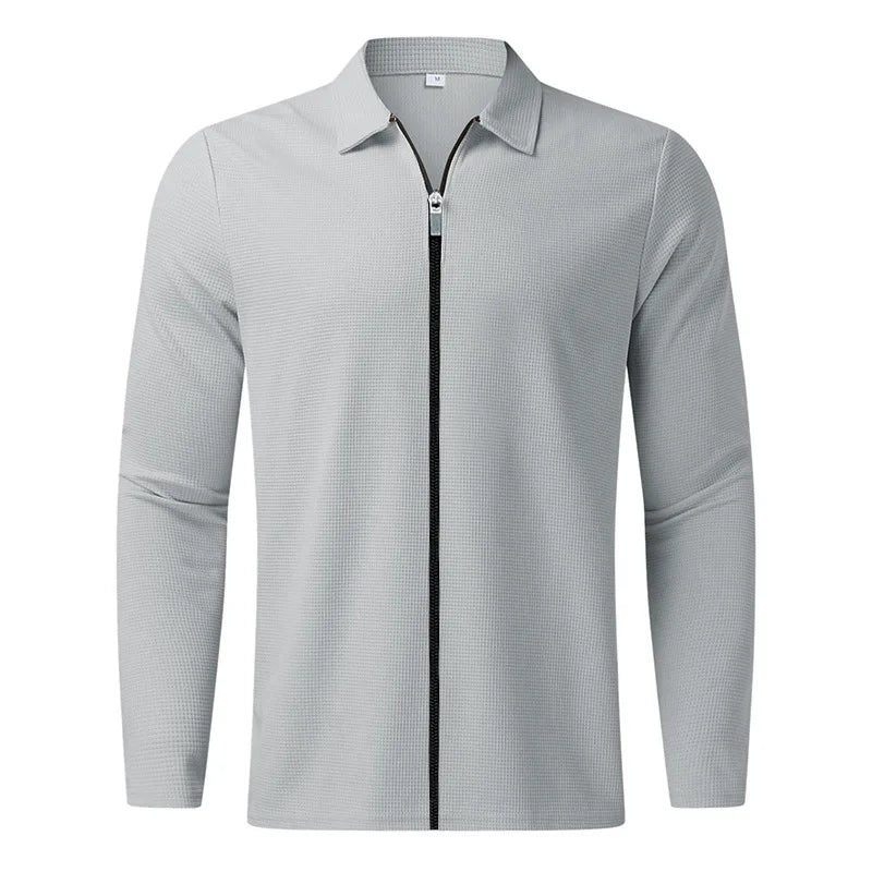 Outerwear Men's Autumn New Youth Waffle Lapel Slim Cardigan Men's Jacket  Ropa De Hombre Techwear Baseball Jacket Jaquetas