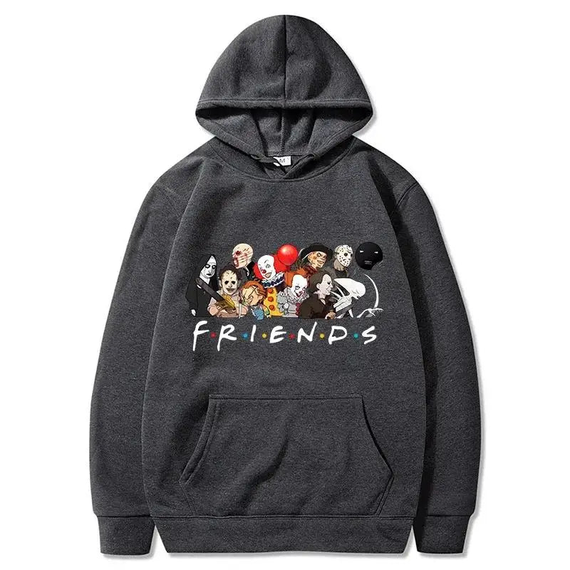 Halloween Hoodies Men Fashion Long Sleeve Friends Sweatshirts Women Novelty Horror Movie Casual Harajuku Pullovers Sudaderas
