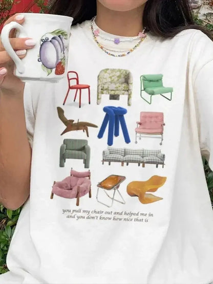 Vintage Fashion T Shirts Tops Unisex Clothing