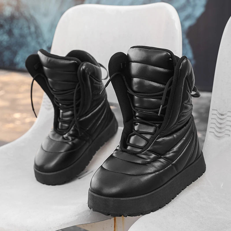 Men's high top sneakers for autumn and winter, thick, warm, versatile, trendy, bread shoes, casual sports shoes, snow boots