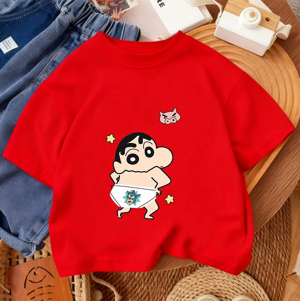 Summer Trendy Casual Tee Cute Cartoon Print tops