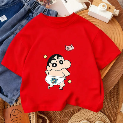 Summer Trendy Casual Tee Cute Cartoon Print tops