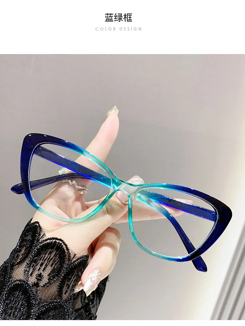 Fashion Ladies Reading Glasses Women Men Trendy Luxury Design Presbyopia Eyeglasses Cat Eye Anti-blue Light Eyewear for Female