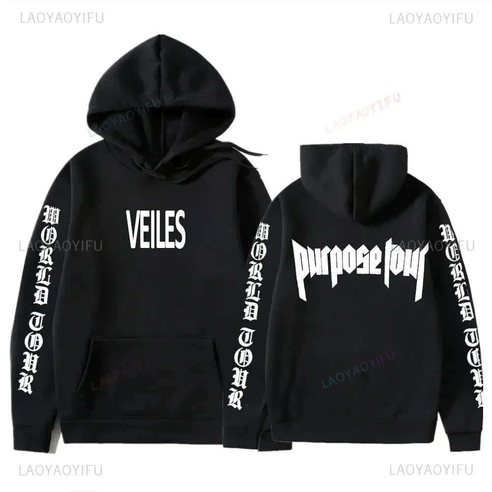 Hoodies Men Justin Bieber Purpose Tour fashion Print Hip Hop Streetwear Fleece Warm Hoody Men Women Pullover Hoodie Sweatshirt