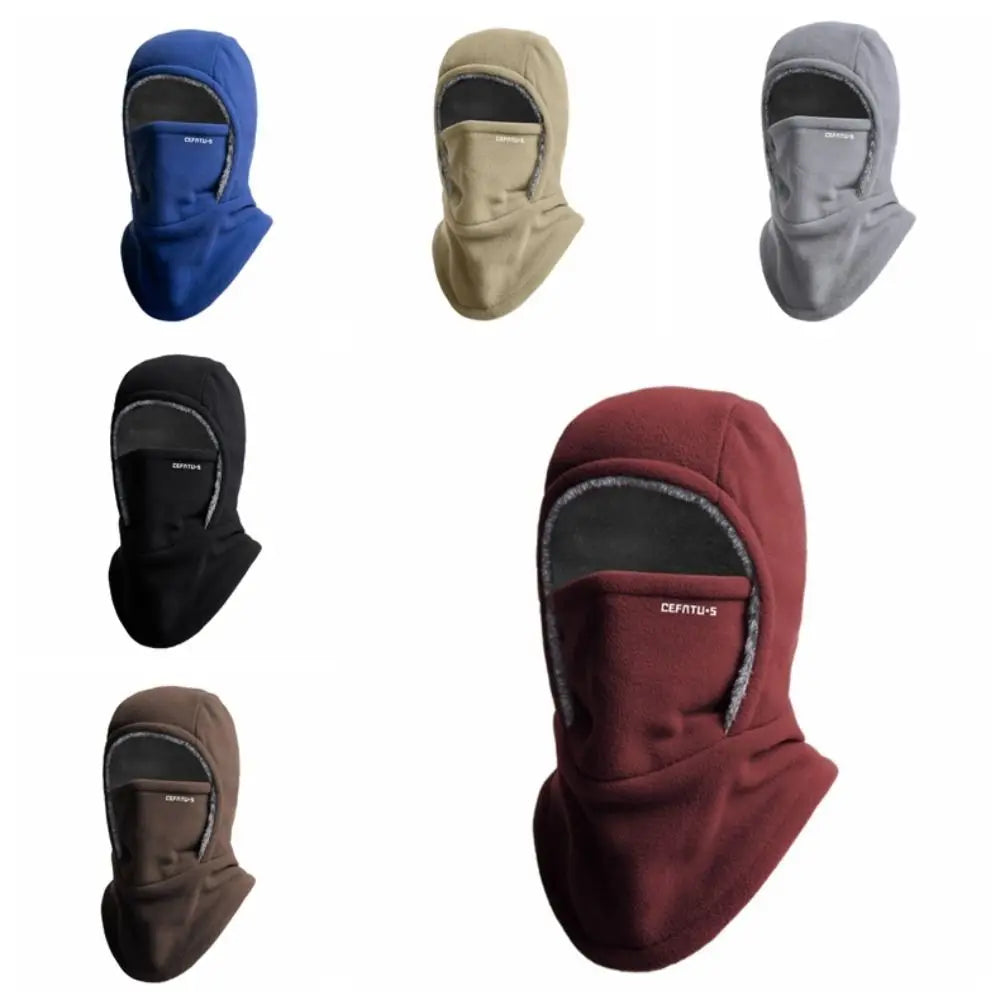 Warm Headgear Fleece Balaclava Cycling Cap Cold-proof Windproof Warm Hood and Hat Thicken Thermal Ski Windproof Cap Women Men
