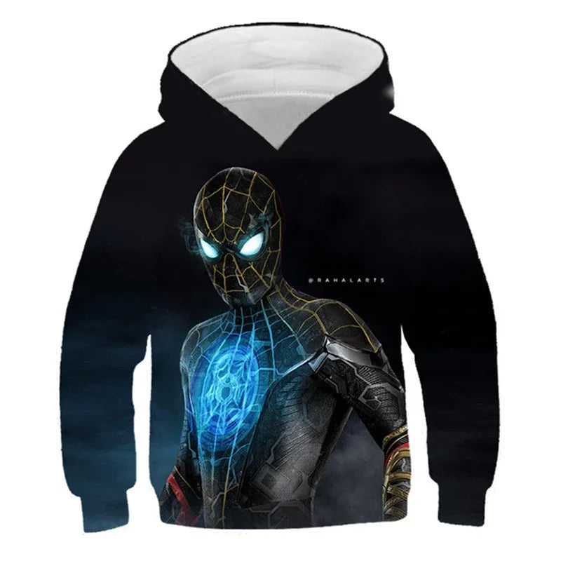 Girls Spring Marvel Spider-Man Venom Hoodie Superhero 3D Print Baby Boy Clothes Kids Casual Sportswear Hooded