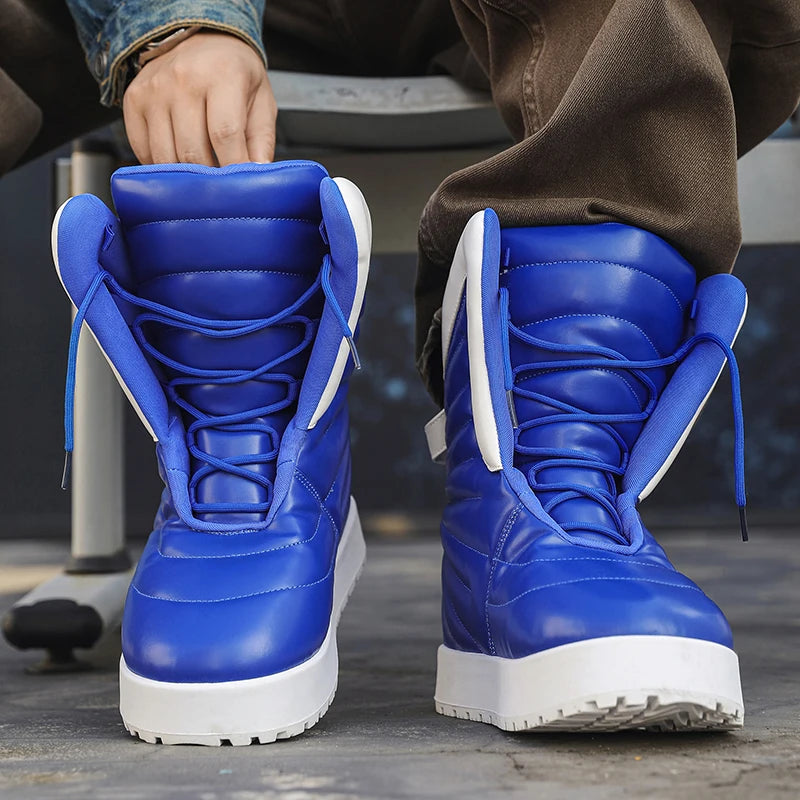 Men's high top sneakers for autumn and winter, thick, warm, versatile, trendy, bread shoes, casual sports shoes, snow boots