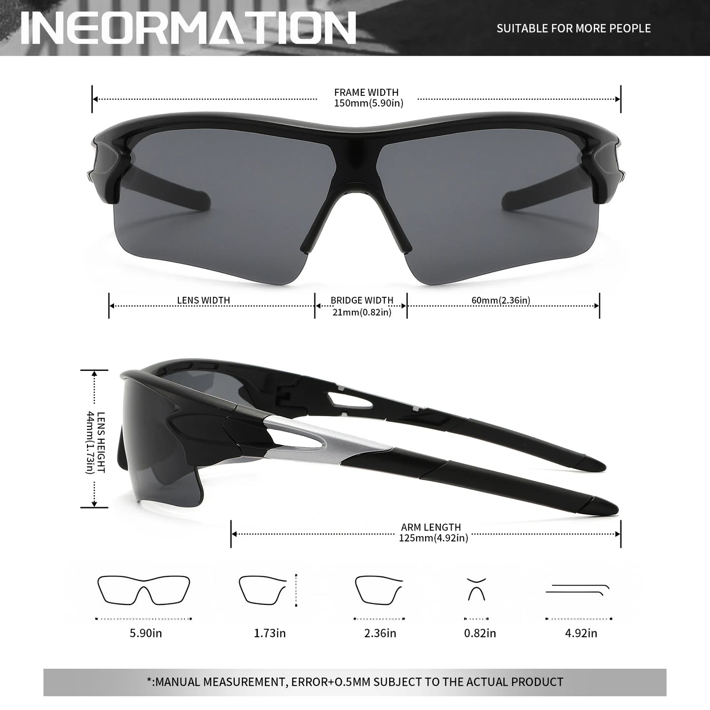 New UV400 Protective Sports Eyewear - Lightweight Full-Cover Lens, Unisex Wrap-Around for Cycling, Hiking & Daily Use