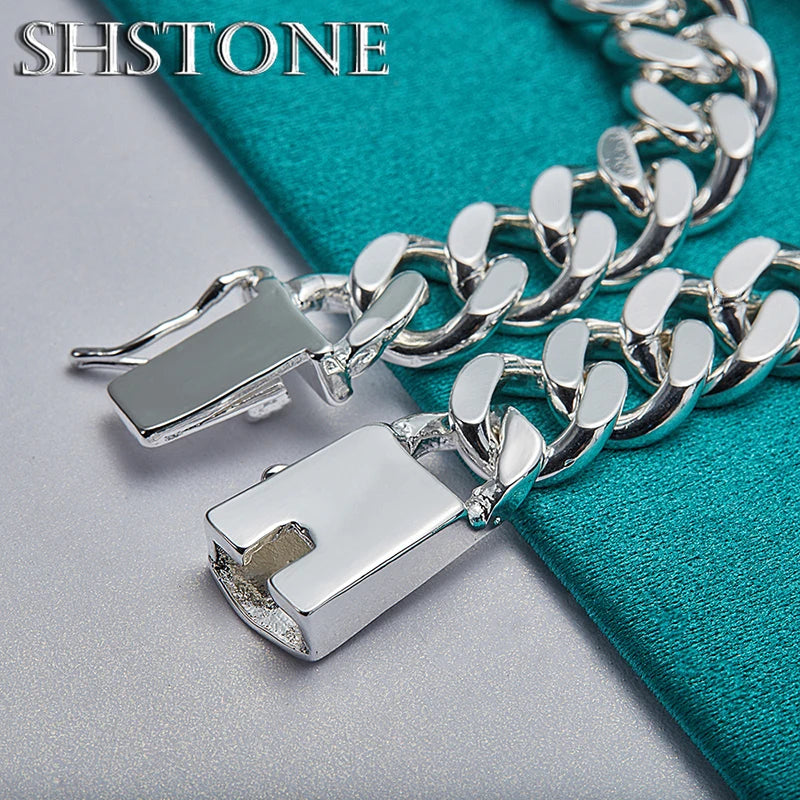 Vintage 925 Sterling Silver Cuban Bracelet