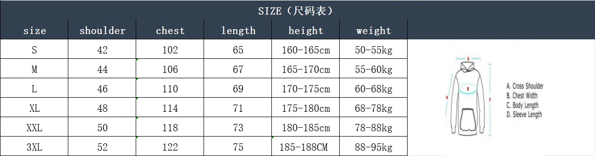 Hoodie Men's Trendy Brand Versatile Hong Kong Style High Street American Printed Top Autumn and Winter Coat Streetwear Anime