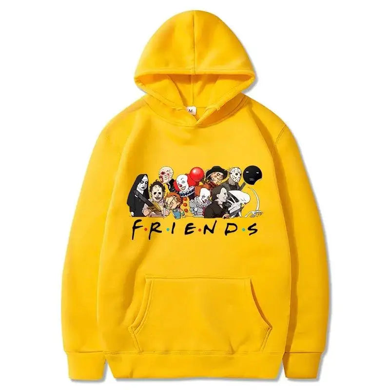 Halloween Hoodies Men Fashion Long Sleeve Friends Sweatshirts Women Novelty Horror Movie Casual Harajuku Pullovers Sudaderas