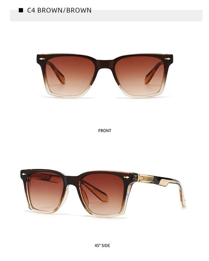 Luxury Square Sunglasses Men Women Retro Business Sun Glasses Male Daily Driving Travelling Shades UV400