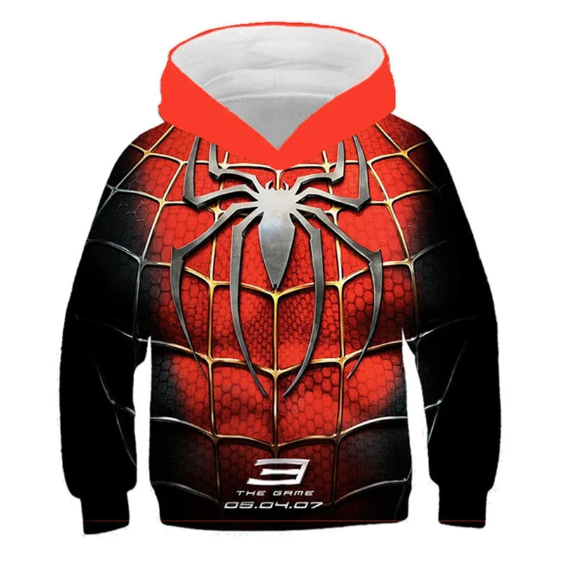 Girls Spring Marvel Spider-Man Venom Hoodie Superhero 3D Print Baby Boy Clothes Kids Casual Sportswear Hooded