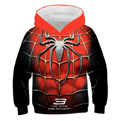 Girls Spring Marvel Spider-Man Venom Hoodie Superhero 3D Print Baby Boy Clothes Kids Casual Sportswear Hooded
