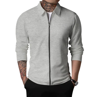 Outerwear Men's Autumn New Youth Waffle Lapel Slim Cardigan Men's Jacket  Ropa De Hombre Techwear Baseball Jacket Jaquetas