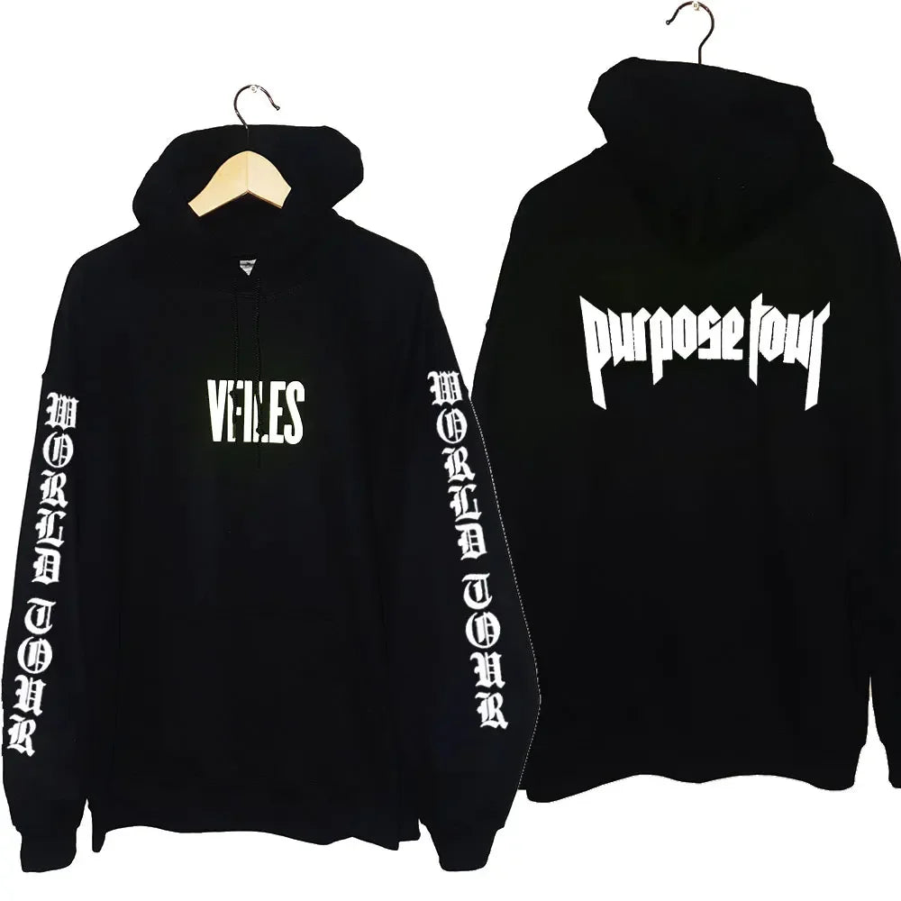Hoodies Men Justin Bieber Purpose Tour fashion Print Hip Hop Streetwear Fleece Warm Hoody Men Women Pullover Hoodie Sweatshirt
