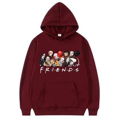 Halloween Hoodies Men Fashion Long Sleeve Friends Sweatshirts Women Novelty Horror Movie Casual Harajuku Pullovers Sudaderas