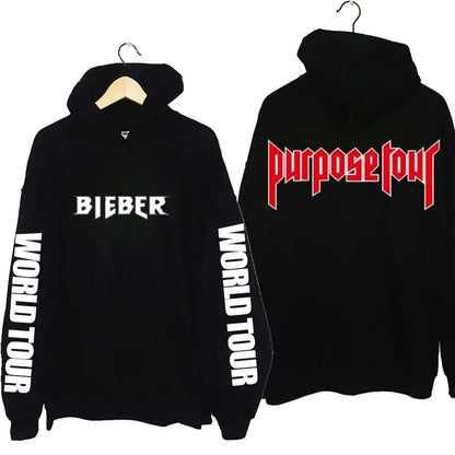 Hoodies Men Justin Bieber Purpose Tour fashion Print Hip Hop Streetwear Fleece Warm Hoody Men Women Pullover Hoodie Sweatshirt