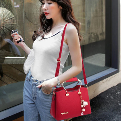 Luxury Handle Bags For Women PU Leather Pendant Crossbody
