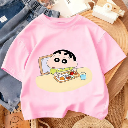 Summer Trendy Casual Tee Cute Cartoon Print tops