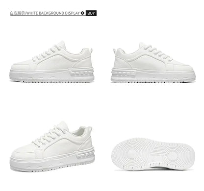 Sneakers Casual Mens Original Designer Solid Board Shoes Fashion Leather Breathable Height Increased Flat Platform Sports Shoes