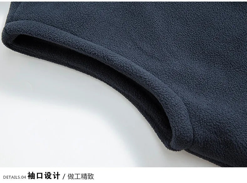 Outerwear Fleece Vest Men Autumn Winter Sleeveless Fleece Jacket Solid Color Warm Vest Outdoor Casual Fashion Hiking Polar Suit