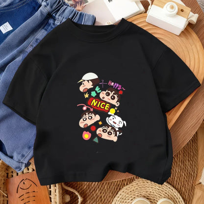 Summer Trendy Casual Tee Cute Cartoon Print tops