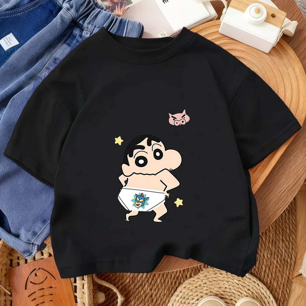 Summer Trendy Casual Tee Cute Cartoon Print tops