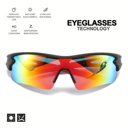 New UV400 Protective Sports Eyewear - Lightweight Full-Cover Lens, Unisex Wrap-Around for Cycling, Hiking & Daily Use