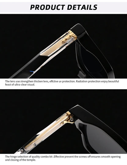 Luxury Square Sunglasses Men Women Retro Business Sun Glasses Male Daily Driving Travelling Shades UV400