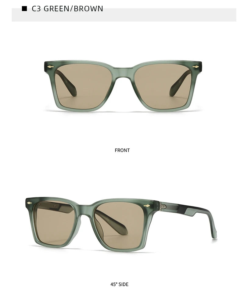 Luxury Square Sunglasses Men Women Retro Business Sun Glasses Male Daily Driving Travelling Shades UV400