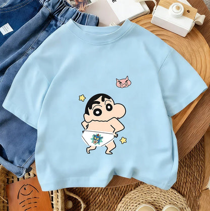 Summer Trendy Casual Tee Cute Cartoon Print tops