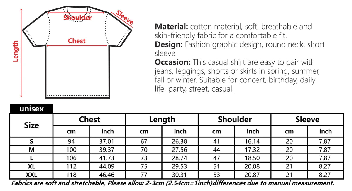 Shirt Women Men Oversized Aesthetic Streetwear Top Gifts