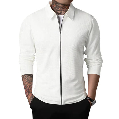 Outerwear Men's Autumn New Youth Waffle Lapel Slim Cardigan Men's Jacket  Ropa De Hombre Techwear Baseball Jacket Jaquetas