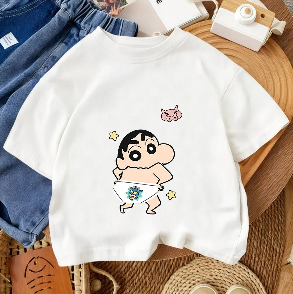 Summer Trendy Casual Tee Cute Cartoon Print tops