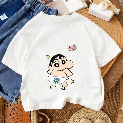 Summer Trendy Casual Tee Cute Cartoon Print tops
