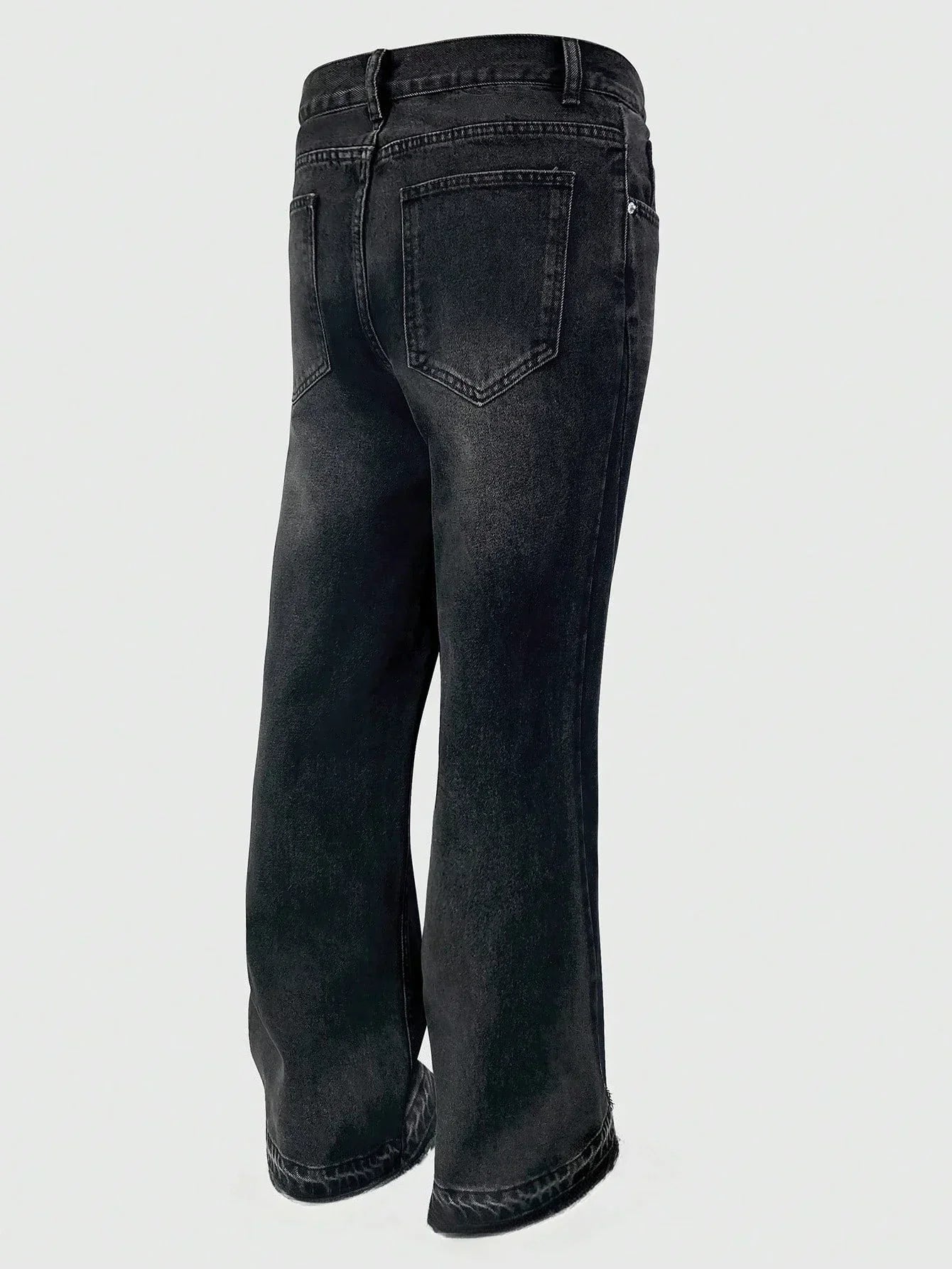 Jeans slim fit con dettagli di orlo lavato casual e business, pantaloni dritti in cotone leggero e versatili con chiusura a