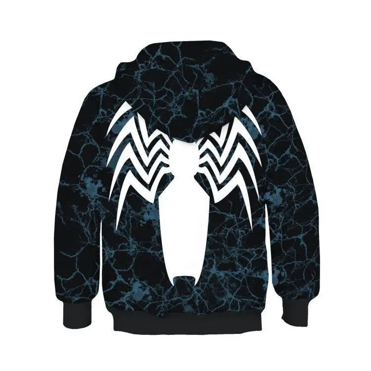Anime 3D Printed Spider Gwen Hoodie Movie Cosplay Costume Hooded Pullover Kids Streetwear Child Halloween Party Cloak Sweatshirt