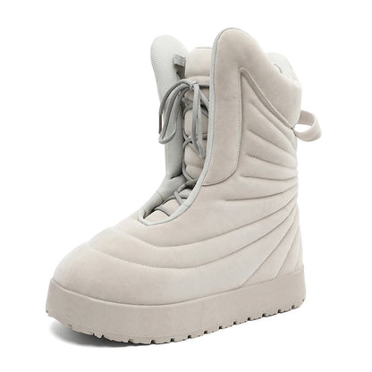 Men's high top sneakers for autumn and winter, thick, warm, versatile, trendy, bread shoes, casual sports shoes, snow boots