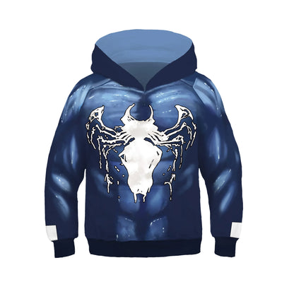 Anime 3D Printed Spider Gwen Hoodie Movie Cosplay Costume Hooded Pullover Kids Streetwear Child Halloween Party Cloak Sweatshirt