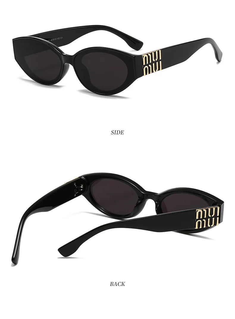 Luxury Glamour Sunglasses For Women And Men Oval Minimalist Fashion Brand Sun Glasses Unisex Stylish Shades UV400