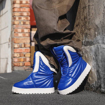 Men's high top sneakers for autumn and winter, thick, warm, versatile, trendy, bread shoes, casual sports shoes, snow boots