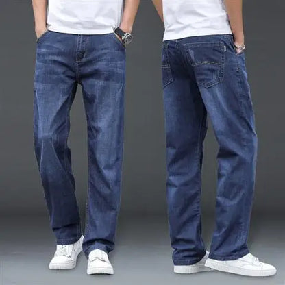 Jeans Men's Summer Straight Leg Loose Large Leg Autumn Thick Wear-resistant Men's Casual Pants Korean Trousers