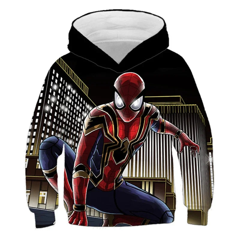 Girls Spring Marvel Spider-Man Venom Hoodie Superhero 3D Print Baby Boy Clothes Kids Casual Sportswear Hooded