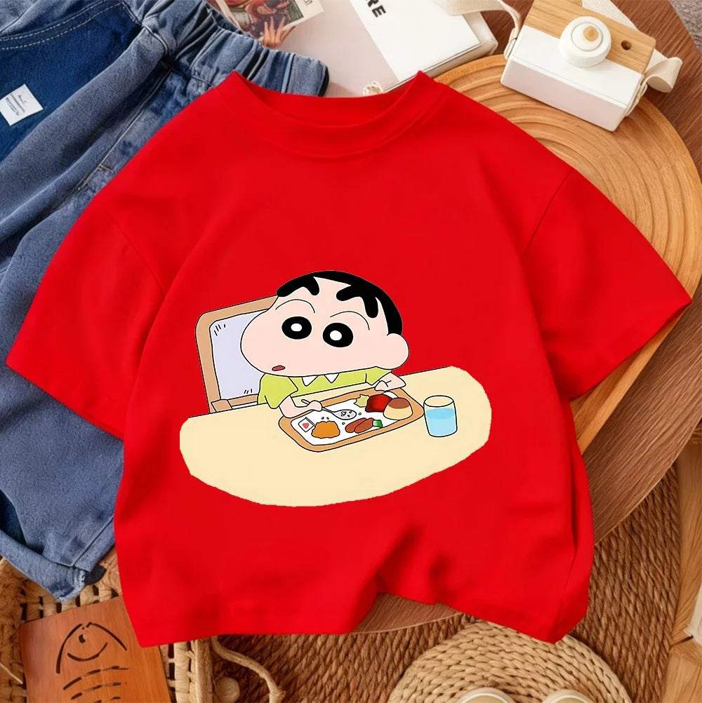 Summer Trendy Casual Tee Cute Cartoon Print tops